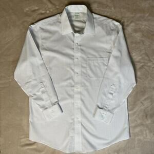 Brooks Brother Milano Mens Long Sleeve 16.5-32 Blue Check Supima Button Down